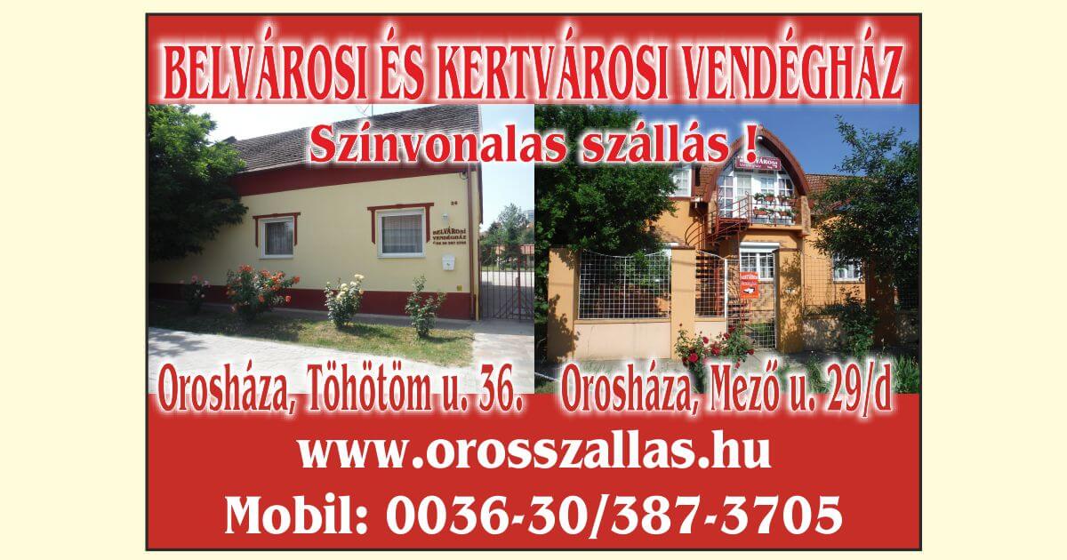 Belvárosi és kertvárosi vendégház szállás Orosháza
