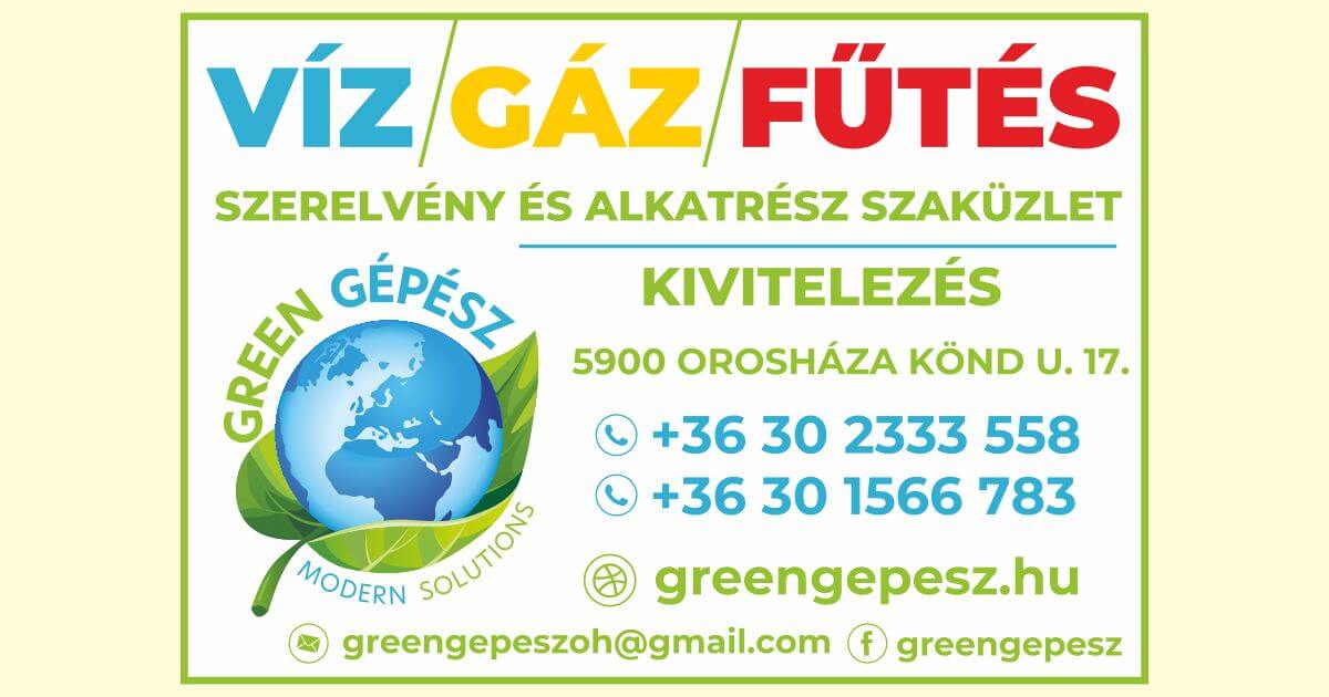Green Gépész - víz-gáz-fűtés szerelvény és alkatrész szaküzlet - Orosháza