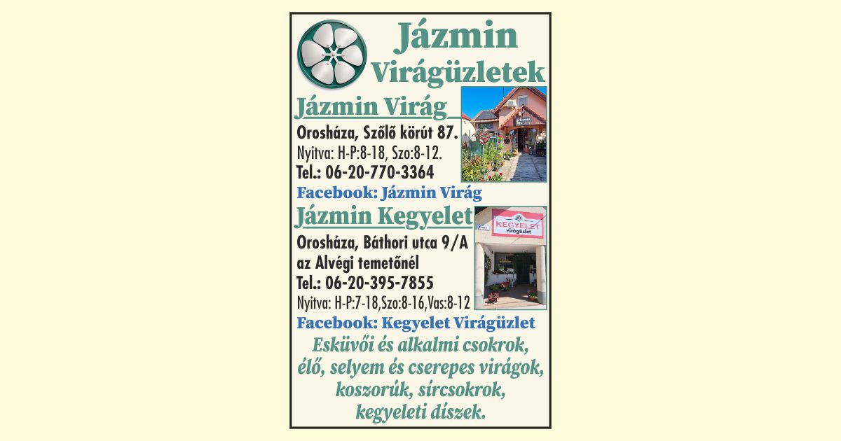 Jázmin Virágüzletek Orosházán