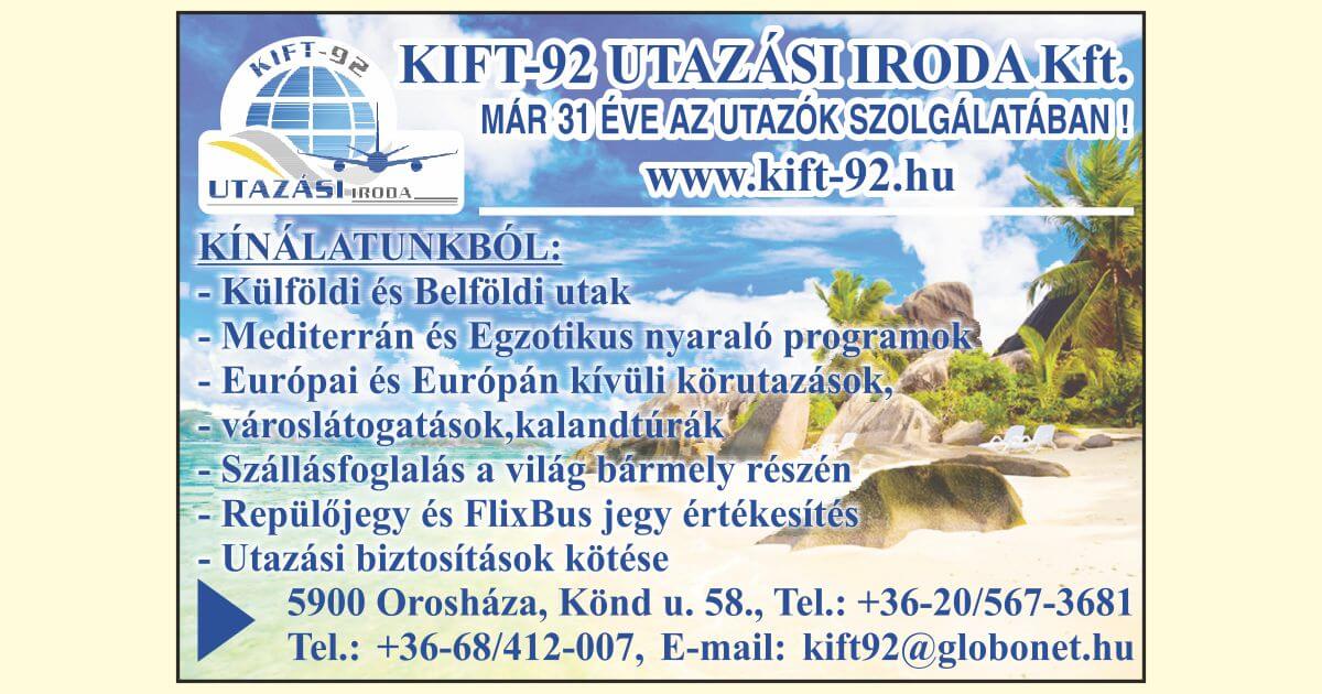 Kift-92 Utazási Iroda Kft. - Orosháza