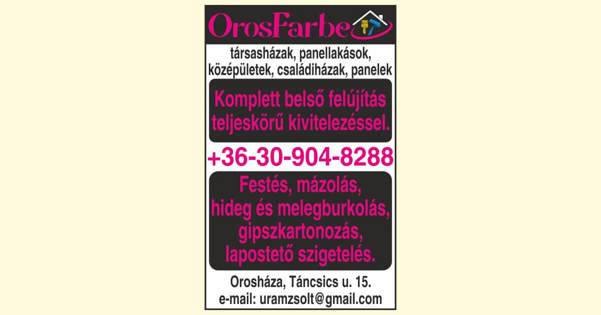 OrosFarbe Kft. - komplett belső felújítás